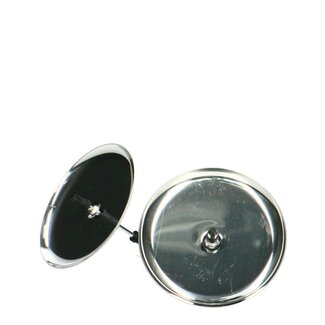 4A Kerzenhalter mit Kerze | Farbe: Silber | Durchmesser 6 Zentimeter | Je 4 Kerzenhalter