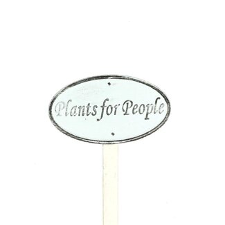 4A Metal Plant Pick “Plants for People” | Colour: White | Length 20 centimetres | Length 4 centimetres | Width 8 centimetres | Per 20 plant picks