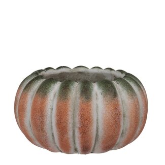 4A Kürbisschale | Farbe: Orange Grün | Herbstdekoration | Durchmesser 20,5 Zentimeter | Höhe 10,5 Zentimeter | Pro 6 Schalen