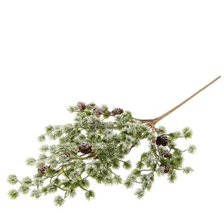 4A Tannenzweig mit Schnee | Farbe: Grün Weiß | Weihnachtsdekoration | Länge 70 Zentimeter | Pro 12 Zweige