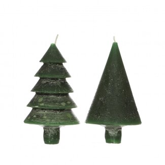 4A Christmas Tree Candles | Colour: Dark Green | Christmas Decoration | Diameter 7 centimetres | Height 12 centimetres | Pack of 6 candles