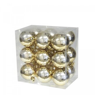 4A Plastic Christmas Bauble | Colour: Gold | Christmas Decoration | Diameter 60 millimetres | Per 18 baubles