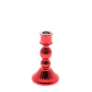 4A Kerzenhalter „Luxia“ | Farbe: Rot | Weihnachtsdekoration | Durchmesser 8,5 Zentimeter | Höhe 15 Zentimeter | Je 6 Kerzenhalter