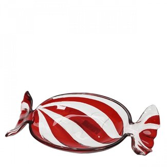 4A Glas-Serviertablett „Candy“ | Farbe: Rot | Weihnachtsdekoration | Durchmesser 14,5 Zentimeter | Höhe 35 Zentimeter | Je 8 Tabletts