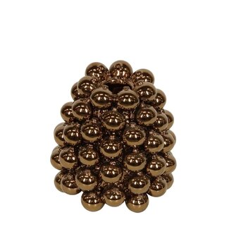 4A Vase boule en céramique | Couleur : or | Décoration de Noël | Diamètre 16 centimètres | Hauteur 17 centimètres | À l’unité