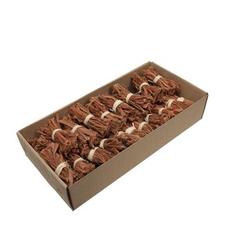 4A Zweiglein mit Raffia-Stecker | Farbe: Braun | Trockendekoration | Länge 10 Zentimeter | Pro 25 Stecker