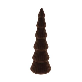 4A Flocked Christmas Tree | Colour: Brown | Christmas Decoration | Diameter 11 centimetres | Height 35 centimetres | Per 6 Christmas trees