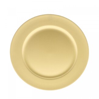 4A Assiette en mélamine | Couleur : Or | Décoration de Noël | Diamètre 33 centimètres | Par 12 assiettes