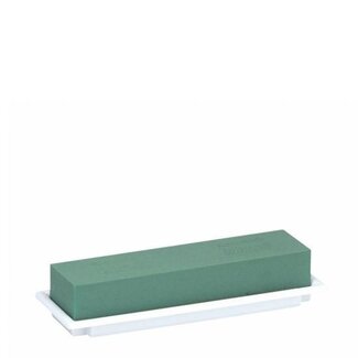 4A Oasis Table Deco Medi-Set aus Kunststoffschälchen mit OASIS-Steckschaum | Farbe: Weiß Grün | Länge 25 Zentimeter | Breite 9 Zentimeter | Höhe 5 Zentimeter | Pro 8 Sets