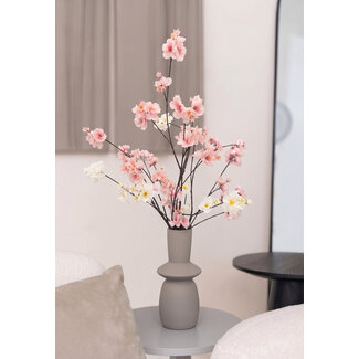 MyFlowers Artificial Flowers Bouquet “Blossom Beauty” | Length ± 80 centimetres | Vase Included | With Pink and White Flowers | Per bouquet
