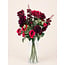 Kunstblumenstrauß „Bordeaux Beauty“ | Länge ± 60 Zentimeter | Mit bordeauxroten Rosen und Blumen | Pro Strauß