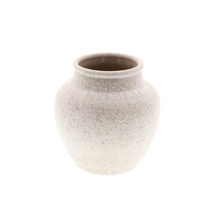 HBXD Vaas “Ficon” | Kleur: Beige | Woondecoratie | Hoogte 23 centimeter | Diameter 23 centimeter | Per 2 vazen