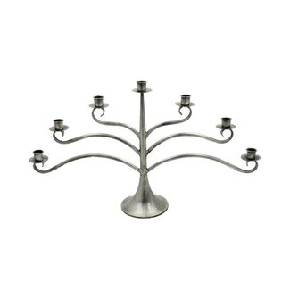 HBXD Kandelaar voor 7 Kaarsen “Life” | Kleur: Zilver | Woondecoratie | Lengte 67 centimeter | Breedte 13 centimeter | Hoogte 37.5 centimeter | Per 2 kandelaars