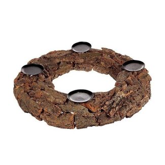 HBXD Candle Wreath for 4 candles “Juniper” | Colour: Brown | Home Décor | Height 11 centimetres | Diameter 50 centimetres | Per 2 candle holders