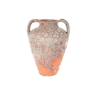 HBXD Vase with Handles “Resin” | Colour: Terracotta | Home Decor | Height 36 centimetres | Diameter 28 centimetres | Per vase