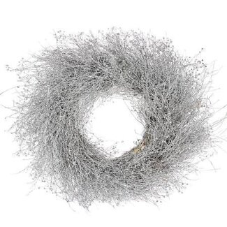 HBXD Couronne « Wild Gyps » | Couleur : argent | Décoration de Noël | Diamètre 40 centimètres | Par couronne