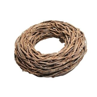 HBXD Couronne « Rotin plat » | Couleur : marron | Décoration de Noël | Diamètre 48 centimètres | Par lot de 2 couronnes