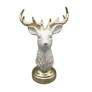 HBXD Hert “Halo on Base” | Kleur: Naturel Wit | Kerstdecoratie | Lengte 24 centimeter | Breedte 15 centimeter | Hoogte 36.5 centimeter | Per hert