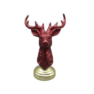HBXD Cerf « Halo on Base » | Couleur : rouge bordeaux | Décoration de Noël | Longueur 24 centimètres | Largeur 15 centimètres | Hauteur 36.5 centimètres | Par cerf