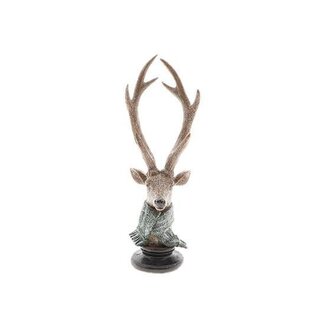 HBXD Hirsch auf Ständer „Nordan“ | Farbe: Braun | Weihnachtsdekoration | Länge 11 Zentimeter | Breite 11 Zentimeter | Höhe 31 Zentimeter | Im 2er-Set