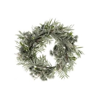 HBXD Kranz „Polar Frosty“ | Farbe: Grün Weiß | Weihnachtsdekoration | Höhe 8 Zentimeter | Durchmesser 50 Zentimeter | Pro 2 Kränze