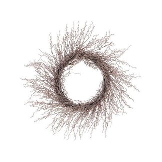 HBXD Krans “Icelyn” | Kleur: Naturel Wit | Kerstdecoratie | Hoogte 12 centimeter | Diameter 60 centimeter | Per 2 kransen