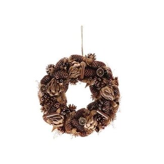 HBXD Wreath “Solana” | Colour: Brown | Christmas decoration | Height 9 centimetres | Diameter 38 centimetres | Per wreath