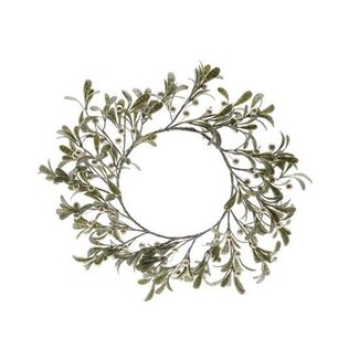 HBXD Wreath “Mistletoe With Pearl” | Colour: Green | Christmas decoration | Height 10 centimetres | Diameter 40 centimetres | Per 2 wreaths