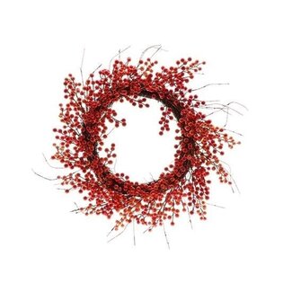 HBXD Couronne « Berrie Adia » | Couleur : orange | Décoration de Noël | Hauteur 7 centimètres | Diamètre 60 centimètres | Par 2 couronnes