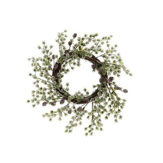 HBXD Kranz “Snowy Pine” | Farbe: Grün | Weihnachtsdekoration | Höhe 10 Zentimeter | Durchmesser 45 Zentimeter | Pro Kranz