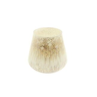 HBXD Waxinelichthouder “Perla” | Kleur: Beige | Kerstdecoratie | Hoogte 16 centimeter | Diameter 16 centimeter | Per theelichthouder