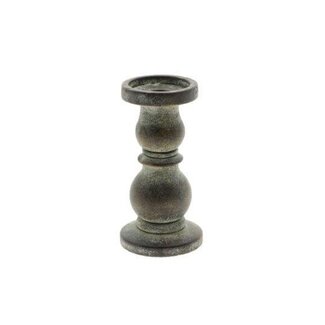 HBXD Bougeoir « Ava » | Couleur : gris foncé | Décoration intérieure | Hauteur 21,5 centimètres | Diamètre 11 centimètres | Par lot de 2 bougeoirs