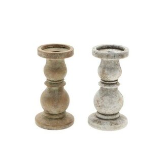 HBXD Candle holder “Ava” | Colour: White | Home décor | Height 21.5 centimetres | Diameter 11 centimetres | Set of 2 candle holders | Per 2 sets