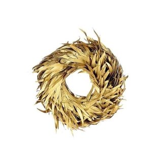 HBXD Couronne « Eucaleaves » | Couleur : doré | Décoration de Noël | Diamètre 30 centimètres | À l’unité