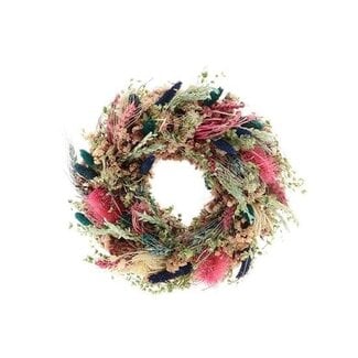 HBXD Krans “Mahe Dream” | Kleur: Gemengde Kleuren | Kerstdecoratie | Hoogte 9 centimeter | Diameter 30 centimeter | Per krans