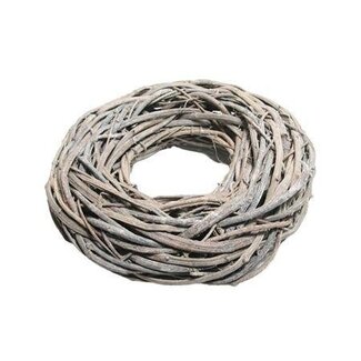 HBXD “Flat Rattan” Wreath | Colour: Light grey | Christmas decoration | Diameter 48 centimetres | Per 2 wreaths