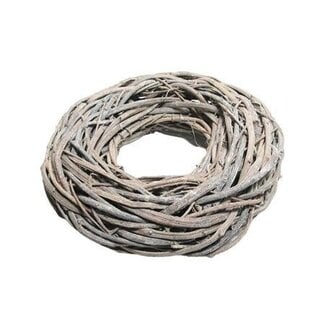 HBXD Krans “Flat Rattan” | Kleur: Lichtgrijs | Kerstdecoratie | Diameter 48 centimeter | Per 2 kransen