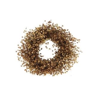 HBXD Wreath “Flax Arba” | Colour: Brown | Christmas decoration | Height 9 centimetres | Diameter 30 centimetres | Per wreath