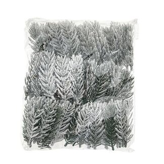 HBXD Branches de Nobilis  | Couleur : vert blanc | Décoration de Noël | Longueur 9 centimètres | Largeur 3 centimètres | Par 200 branches