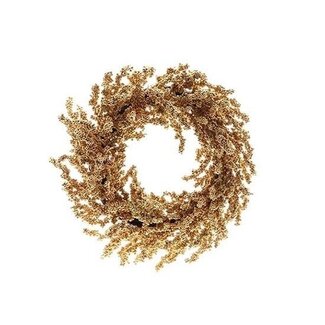 HBXD Couronne « Berry Rosia » | Couleur : or | Décoration de Noël | Hauteur 12 centimètres | Diamètre 50 centimètres | Par 2 couronnes