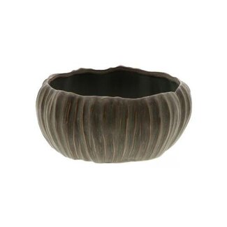 HBXD Schaal met Structuur “Chalise” | Kleur: Donkergroen | Woondecoratie | Hoogte 9 centimeter | Diameter 19.5 centimeter | Per 2 schalen