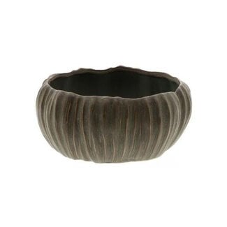 HBXD Textured Bowl “Chalise” | Colour: Dark Green | Home Décor | Height 9 centimetres | Diameter 19.5 centimetres | Pack of 2 bowls