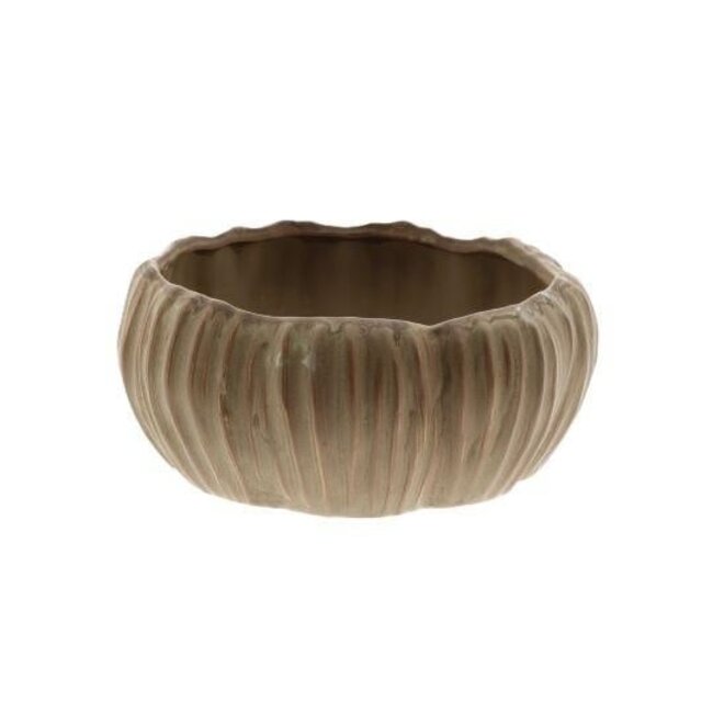 Schale mit Struktur „Chalise“ | Farbe: Dunkelbraun | Wohndekoration | Höhe 9 Zentimeter | Durchmesser 19,5 Zentimeter | Im 2er-Set