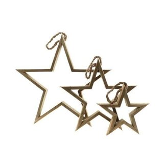 HBXD Star hanger “Orion” | Colour: Light brown | Christmas decoration | Length 71 centimetres | Width 71 centimetres | Height 5.5 centimetres | Set of 3 hangers | Per set