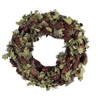 HBXD Couronne « Cone Kamule » | Couleur : Marron vert | Décoration de Noël | Diamètre 60 centimètres | Par 2 couronnes