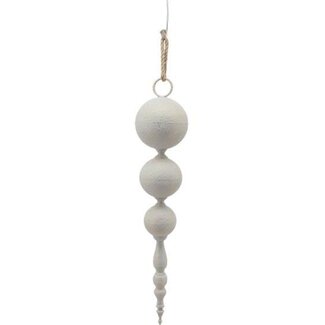 HBXD Christmas bauble hanger “Bova” | Colour: White | Christmas decoration | Height 77.5 centimetres | Diameter 16 centimetres | Per 2 hangers