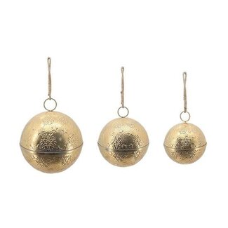 HBXD Weihnachtsglocken-Anhänger „Corvelle“ | Farbe: Gold | Weihnachtsdekoration | Höhe 70 Zentimeter | Durchmesser 61 Zentimeter | Set mit 3 Anhängern | Pro Set