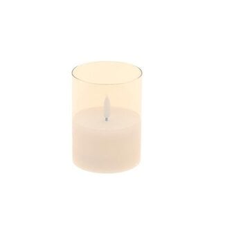 HBXD Bougies LED avec minuterie « Camille » | Couleur : brun clair | Décoration de Noël | Hauteur 10 centimètres | Diamètre 7,5 centimètres | Par 24 bougies