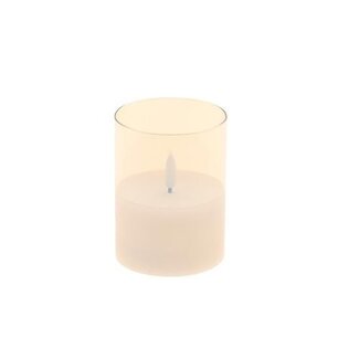 HBXD LED Candles with Timer “Camille” | Colour: Light Brown | Christmas Decoration | Height 10 centimetres | Diameter 7.5 centimetres | Per 24 candles