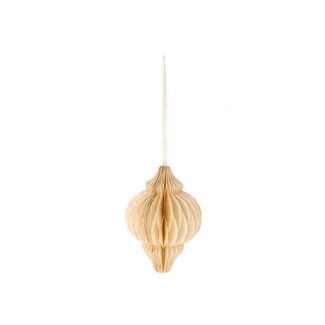 HBXD Suspension de Noël “Foldy” | Couleur : Blanc naturel | Décoration de Noël | Hauteur 15 centimètres | Diamètre 10 centimètres | Par 20 suspensions